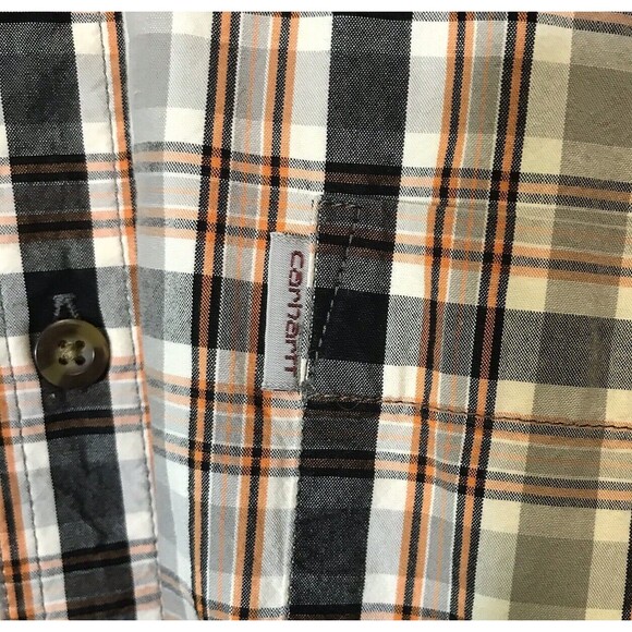 Carhartt Relaxed Men's 2XL Shirt Multicolor Chambray Plaid LS Pocket Button Down - Picture 5 of 12